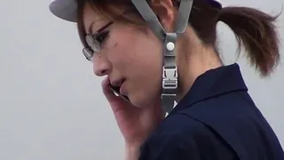 High heeled asian whore watched pissing