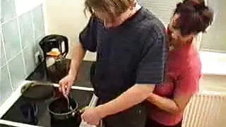 Step Mom fucks BF in the Kitchen