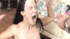 Stunning brunette with a wonderful ass Cheyenne jacks off a big prick