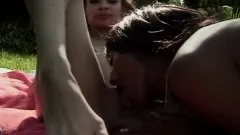 Tiffany and Paige in some sexy pussy licking and toying outside