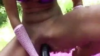 anal outdoor dildo and fisting + gape