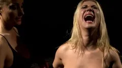 Tight-bodied blonde gets tied up and has her firm ass spanked