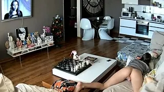 Teen House Sitter Caught Masturbating