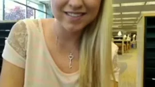 Teen Exhibition Dildo Squirt In Library