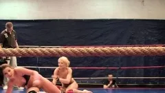 Two horny girls Angel Rivas and Niky Gold can't wait to fight naked