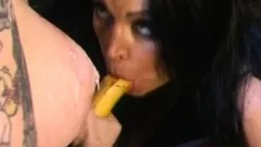 Two bodacious brunettes indulging in passionate lesbian sex action