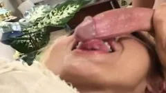 Blonde hottie eats his dick and gets banged before getting a facial