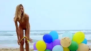 Two hot model teens dancing and striptease outside