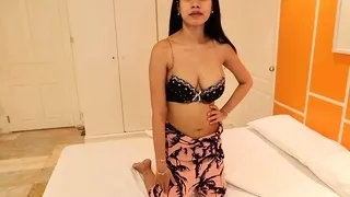 Busty Young Asian Hooker Sucking Cock