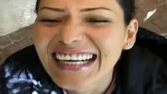 Lucky guy Seymore gets his big dick sucked by a gorgeous babe outside