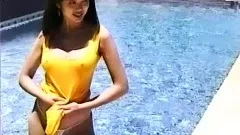 Ashley is good for some outside posing and showing her cute body