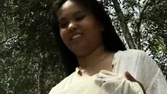 Exotic young Kanani enjoys being filmed while she plays in the pool