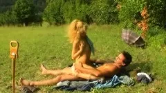 Exciting blonde invites her boyfriend for a wild sex adventure outside
