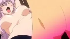 Purple haired girl sucks his pecker and chokes on his cum, then gets nailed