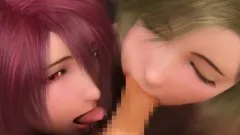 Two cock-hungry babes fight over this lucky player's thick bone