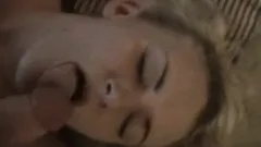 Blonde bombshell in sexy underwear gets her moist twat drilled