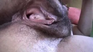 Hairy BBW close up masturbation