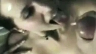 Slut Gets a Bucket of Cum on Her Face