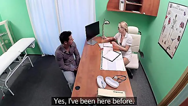 Female doctor ends up being fucked by the muscular patient