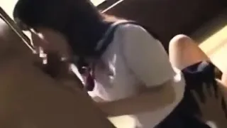 Asian teen girlfriend outdoor anal threesome with facial