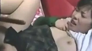 Grandma in uniform spreads blond hairy pussy