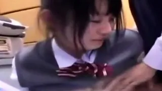 Hot college Asian chick with school uniform