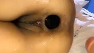 Gigantic anal dildo fucking destruction