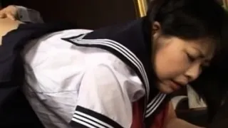 Cute japan babe throats hard in advance of being anal fucked