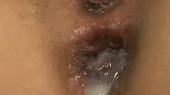 Asian babe squeals with pleasure through this double dicking