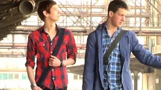 Skinny twink slamming ass with his gigantic cock