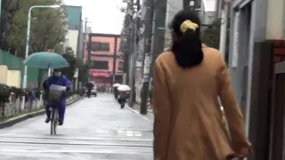 Asian teen shows panties