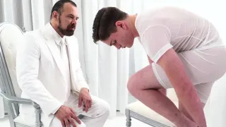 Handsome missionary jock gets touched by daddy priest