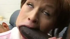 Pretty little redhead is almost too tight for these black dicks