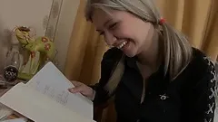 Barely legal blonde teen gets her cute butt fucked in her room