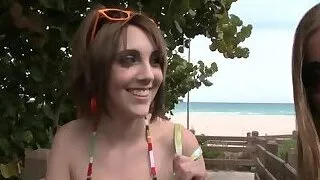 Glamcore babe strapon fucked by lesbo