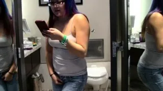 Female pee desperation tight jeans pissing omorashi 2018