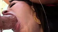 Hung guy has a blonde and a brunette welcoming his cock up their asses