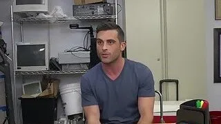 Vip guy delights himself with directors big black cock deep in his asshole