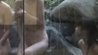 Asian teens showering