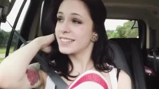 College teen bangs in car pov