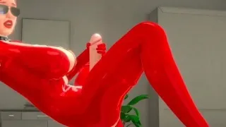 Big tits Futa Babe Cums Hard Riding Dildo