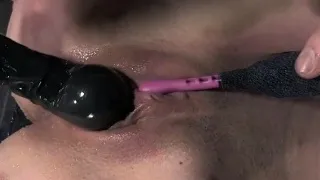 Masked slave squirts during rough punishment