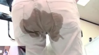 Asian teen pissing pants