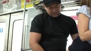 Chick dozes off and gets completely used in public transport