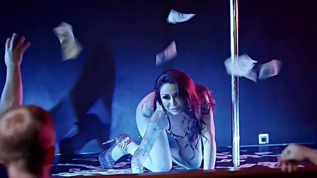 Strip club fantasy porn with the tattooed goddess