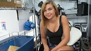 Hottie gets her coochie drilled by horny directors big black cock