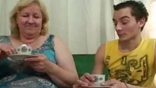 Horny granny seduces her son in law while his wife not home