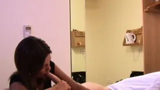 Pretty CFNM babe blowing slowly and gently