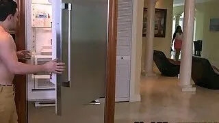 Hot milf and teen are caught banging by horny stepdaughter