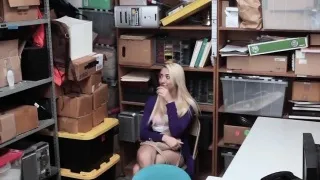 Hairy teen with a big ass busted and fucked by a mall cop